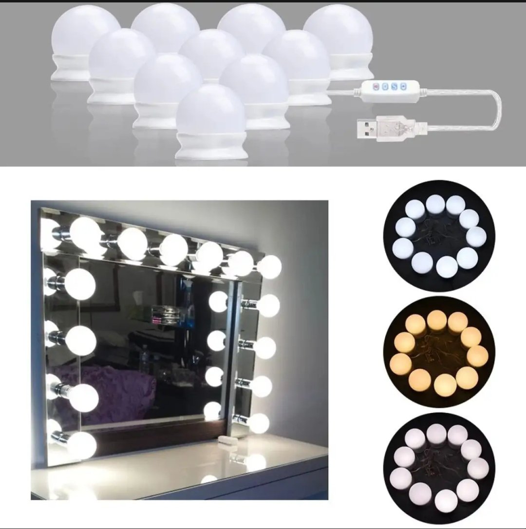 Vanity Mirror Light LED Bulbs for Makeup Mirror Stand (10 Bulbs)