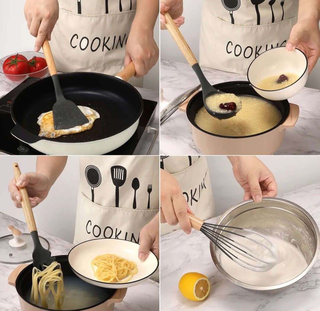 12 Pieces Silicone Spoon Set
