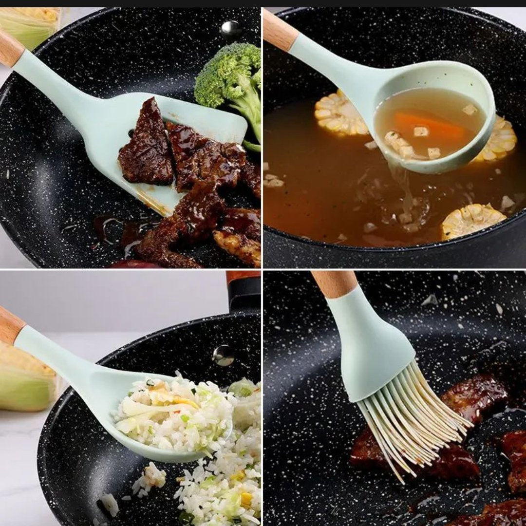 12 Pieces Silicone Spoon Set