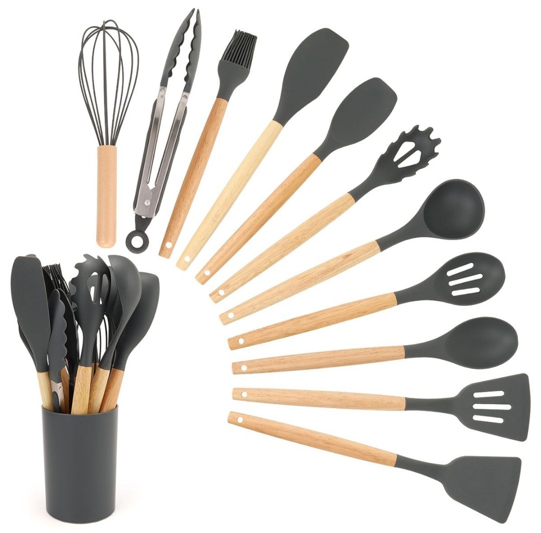 12 Pieces Silicone Spoon Set