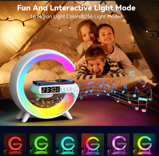 G-Shaped Time,Lamp &amp; Speaker with Wireless Charger