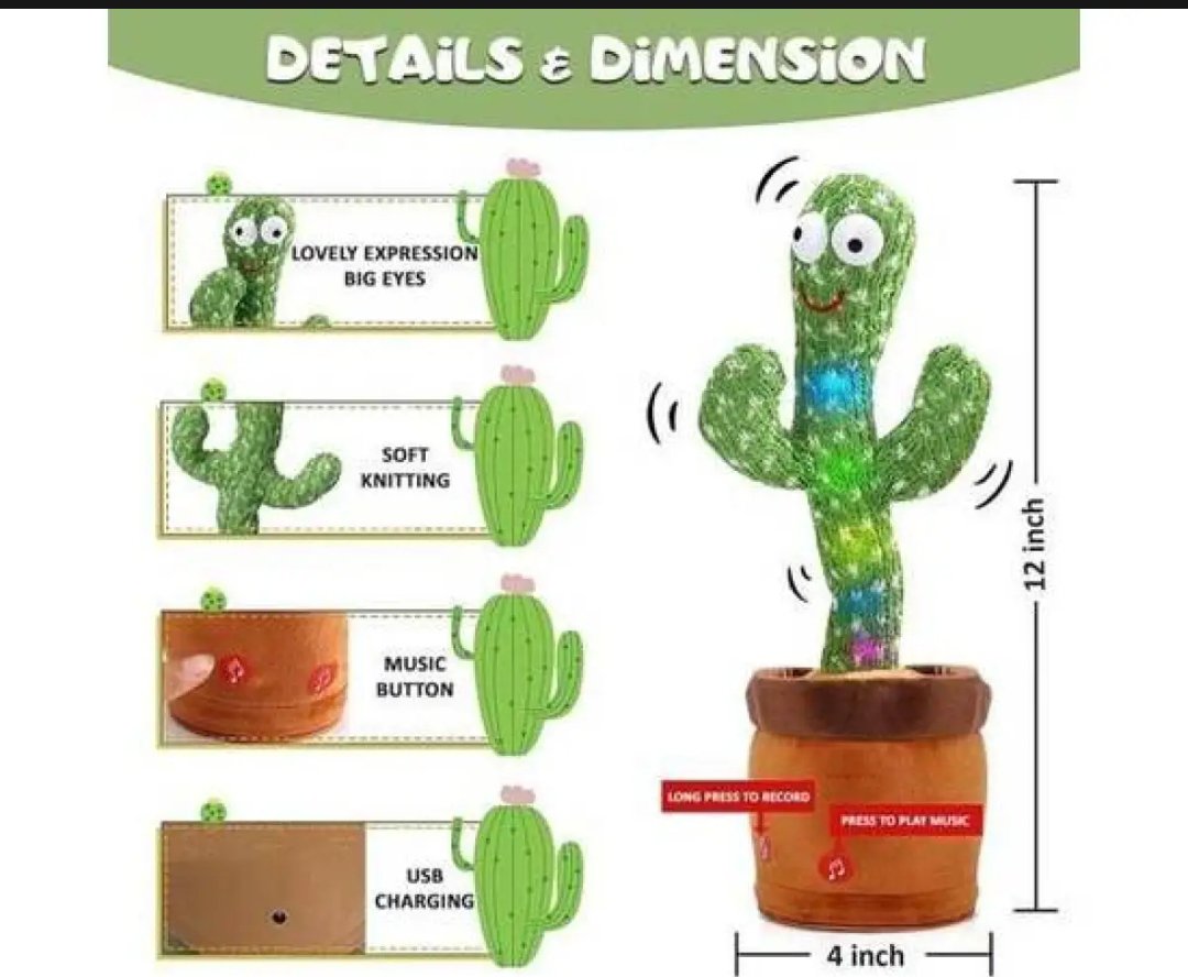 Toys Dancing Cactus Rechargeable