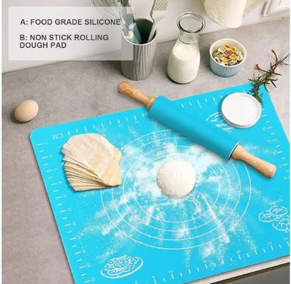 Non-Stick Silicone Baking Mat With Measurements Heat Resistant Cookie Sheet Oven Liner (Multi color) 40x50 cm