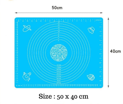 Non-Stick Silicone Baking Mat With Measurements Heat Resistant Cookie Sheet Oven Liner (Multi color) 40x50 cm