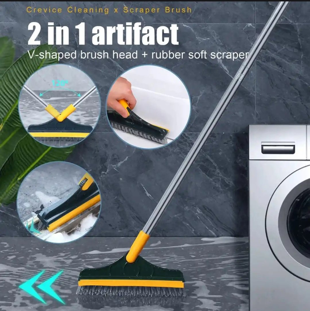 2 in 1 Floor Scrub Brush, V-Shaped Floor Scrub Brush