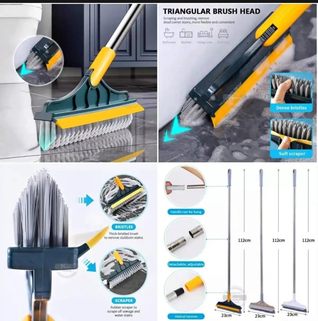 2 in 1 Floor Scrub Brush, V-Shaped Floor Scrub Brush