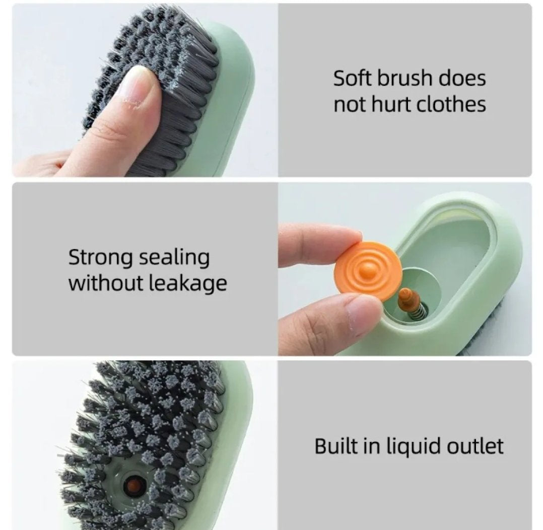 Single Piece Button Brush For Shoes and Multifunctional Cleaning