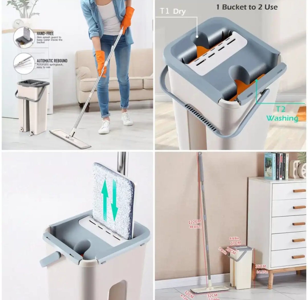 2 in 1 Scratch Square Mop with Bucket