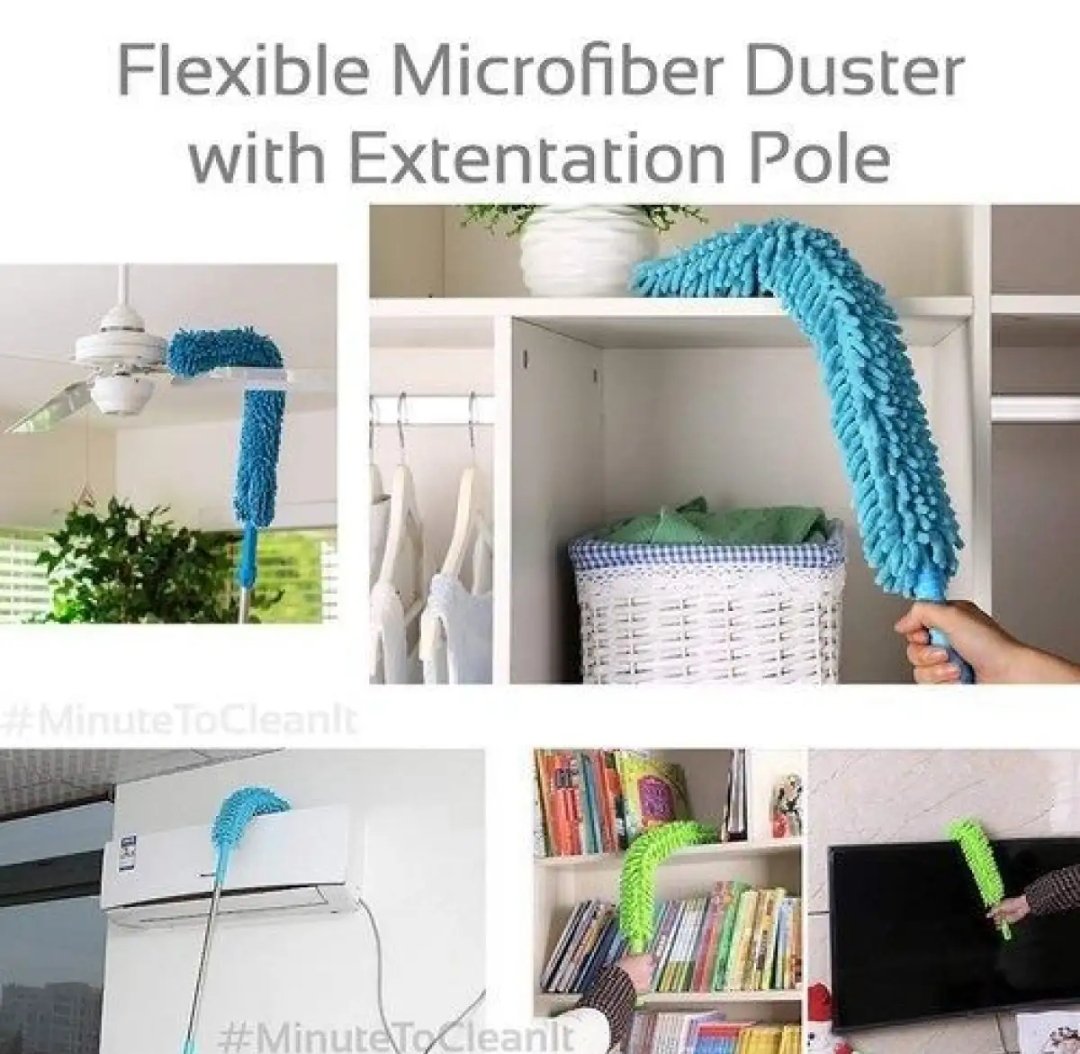 Flexible Microfibre Fan Duster,Mop Random Colours