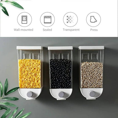 Single Piece Grain Storage 1.5kg Wall Hanging Food Container Kitchen Bean Dispenser