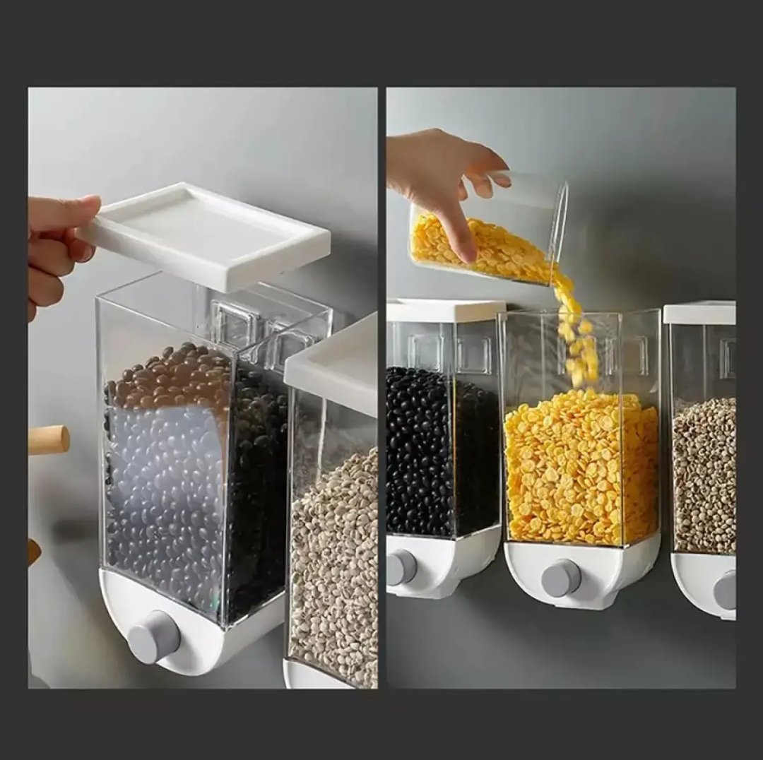 Single Piece Grain Storage 1.5kg Wall Hanging Food Container Kitchen Bean Dispenser