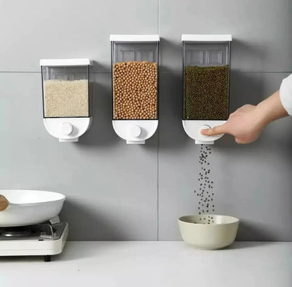 Single Piece Grain Storage 1.5kg Wall Hanging Food Container Kitchen Bean Dispenser