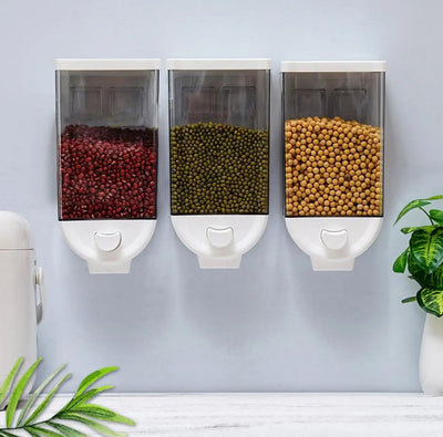 Single Piece Grain Storage 1.5kg Wall Hanging Food Container Kitchen Bean Dispenser