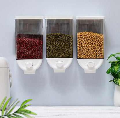 Single Piece Grain Storage 1.5kg Wall Hanging Food Container Kitchen Bean Dispenser