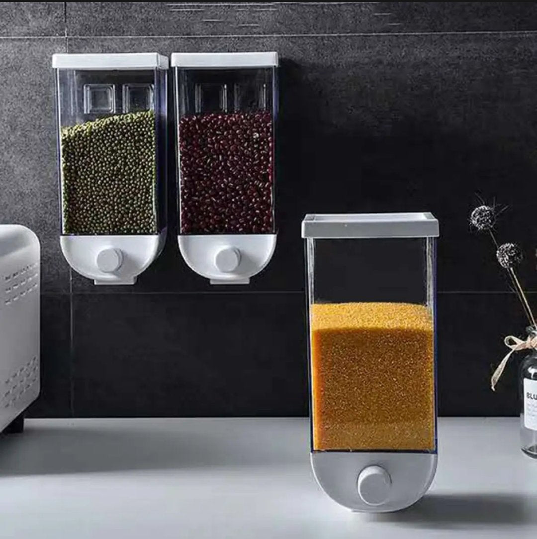 Single Piece Grain Storage 1.5kg Wall Hanging Food Container Kitchen Bean Dispenser