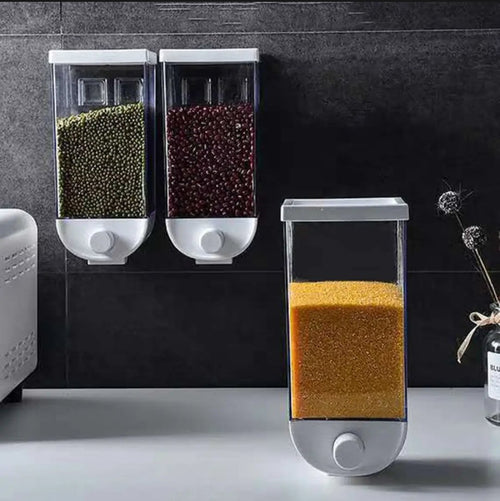 Single Piece Grain Storage 1.5kg Wall Hanging Food Container Kitchen Bean Dispenser
