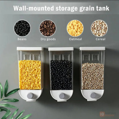 Single Piece Grain Storage 1.5kg Wall Hanging Food Container Kitchen Bean Dispenser