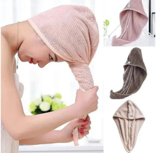 Pack Of 2 Hair Dryer Cap Towel Random Colours