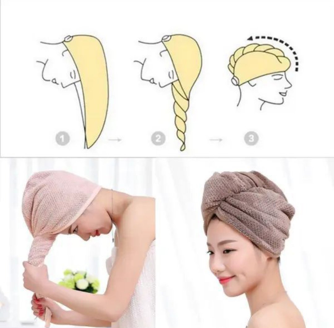 One Piece Hair Dryer Cap Towel Random Colour