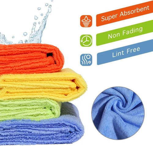 Microfiber Duster Pack of 4 Size 20x20" For Kitchen,Car and Motorcycle Cleaning