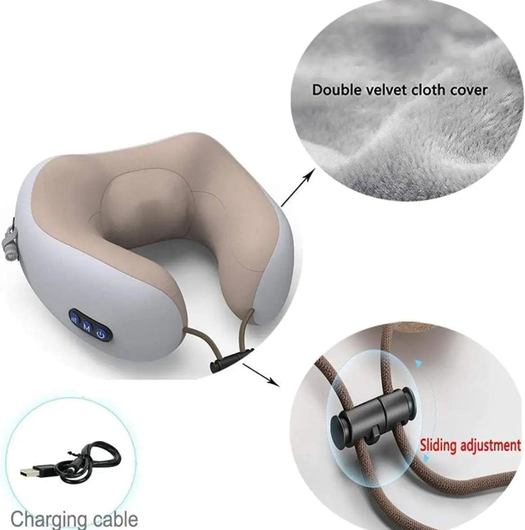 Rechargeable U Shaped Cervical Massage Pillow Neck Massager