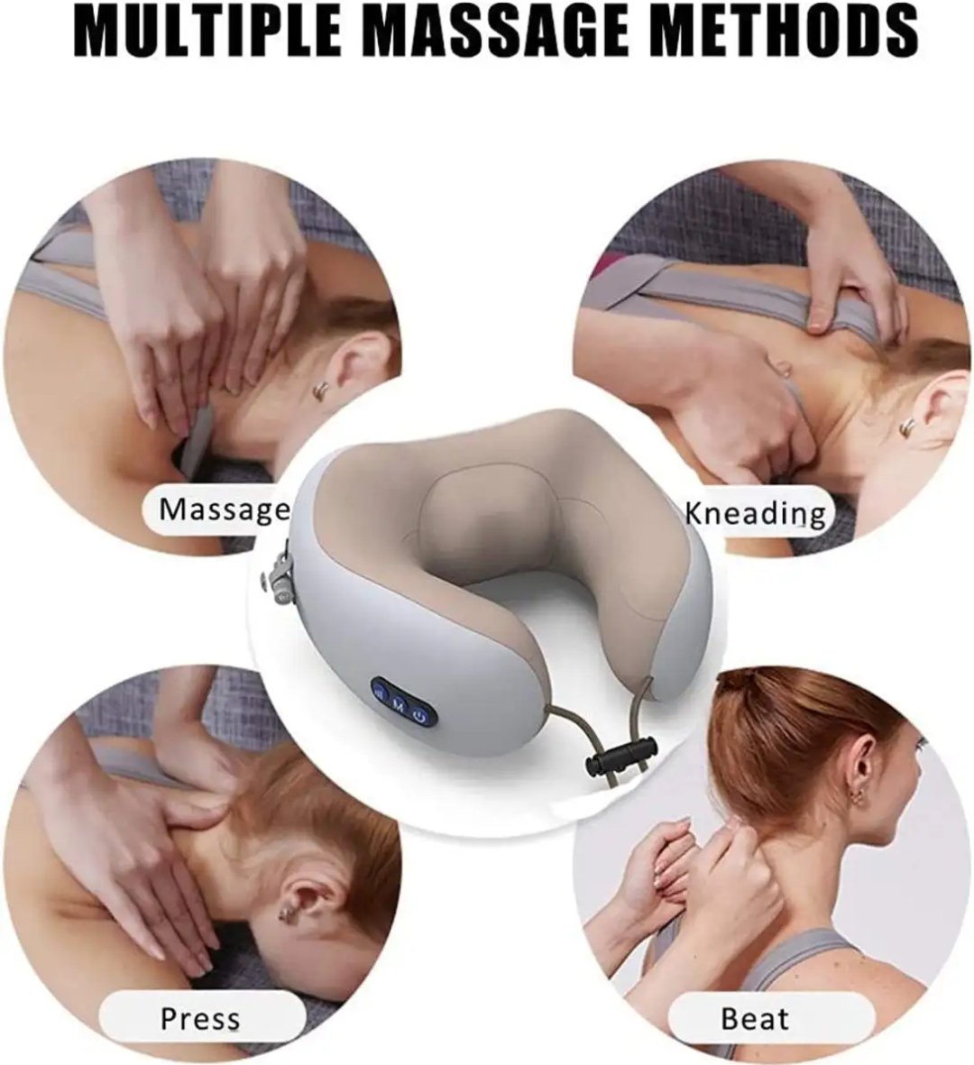 Rechargeable U Shaped Cervical Massage Pillow Neck Massager