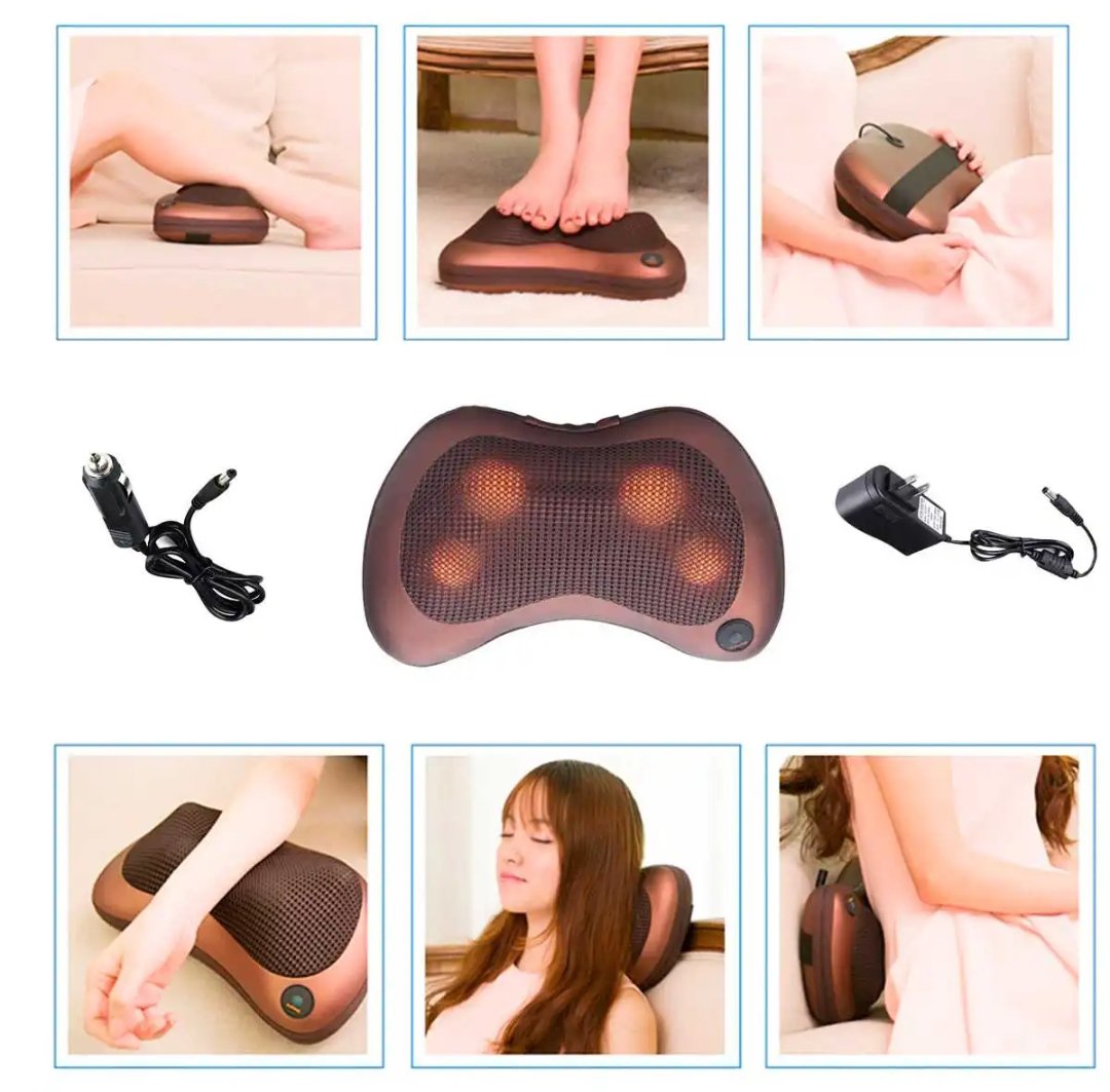Dual Home and Car Pillow Massager For Head Neck Body Massage Heating &amp; Kneading
