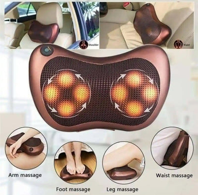 Dual Home and Car Pillow Massager For Head Neck Body Massage Heating &amp; Kneading