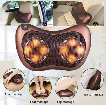 Dual Home and Car Pillow Massager For Head Neck Body Massage Heating &amp; Kneading