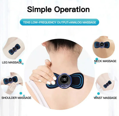 Mini Body Massager Pulse Neck Pain Relief EMS Butterfly Body Massager Men &amp; Women, Rechargeable