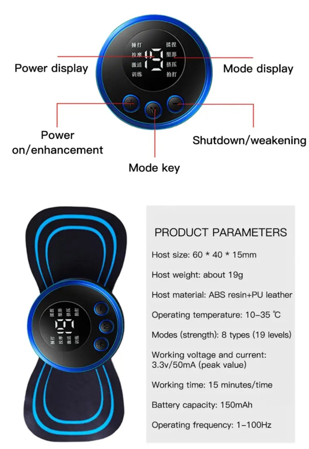 Mini Body Massager Pulse Neck Pain Relief EMS Butterfly Body Massager Men &amp; Women, Rechargeable
