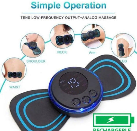 Mini Body Massager Pulse Neck Pain Relief EMS Butterfly Body Massager Men &amp; Women, Rechargeable