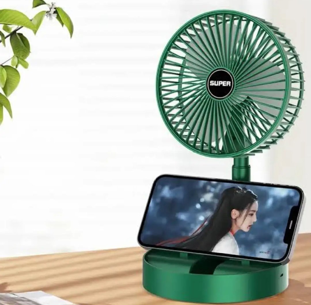 USB Rechargeable Telescopic Folding Fan | Mini Portable Side Desk Table Adjustable