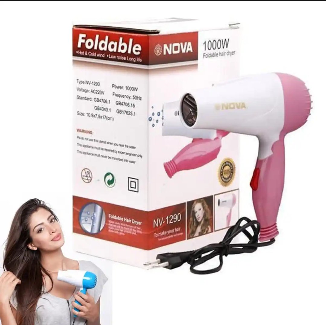Nova Foldable Professional Mini Hair Dryer 1000W