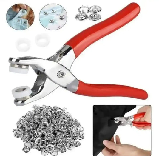 Pliers Button Press Tool for all cloths With 20 Buttons