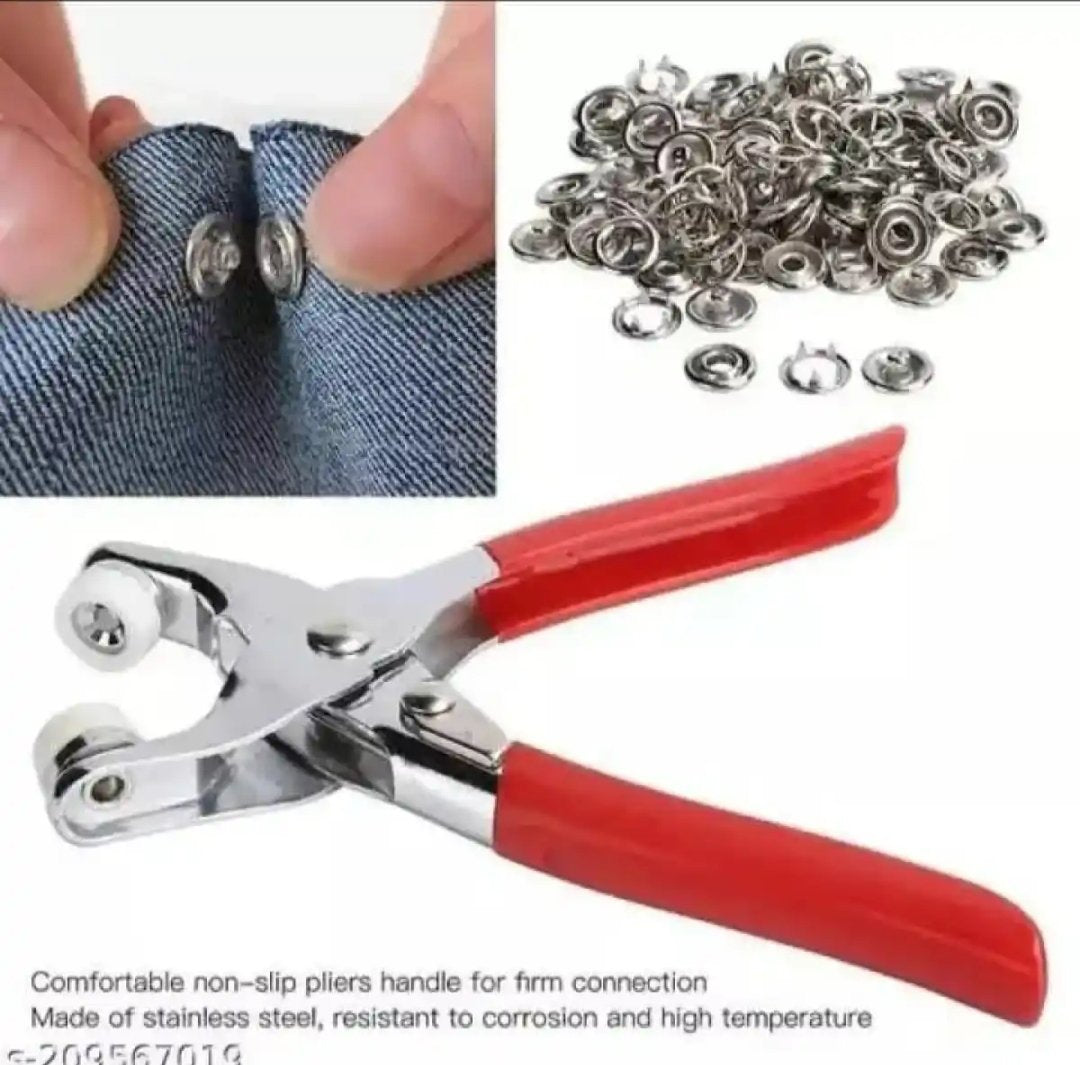 Pliers Button Press Tool for all cloths With 20 Buttons