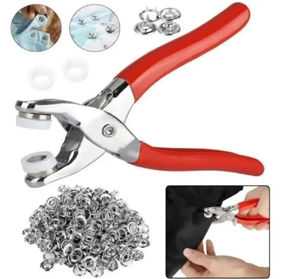 Pliers Button Press Tool for all cloths With 20 Buttons