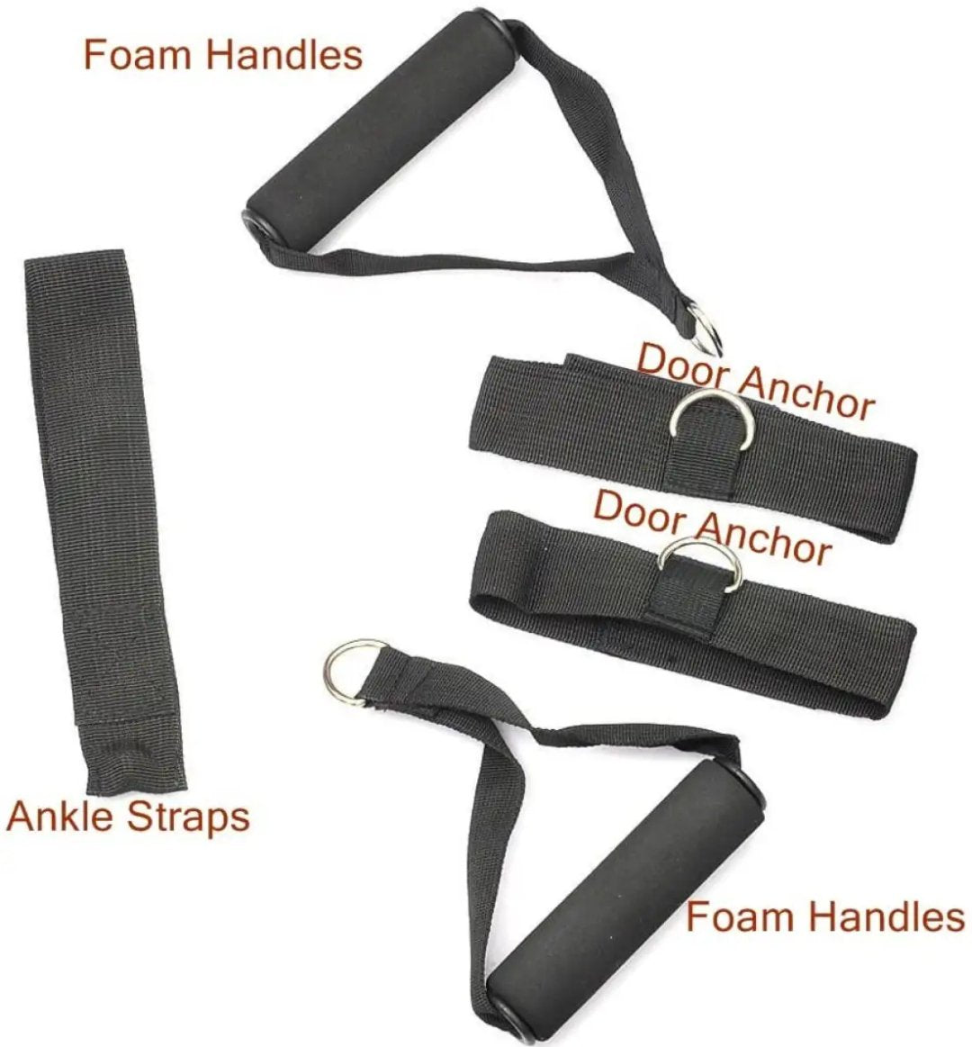 11 PCS Latex Resistance Band Set Yoga Pilates Abs Exercise Fitness Gym