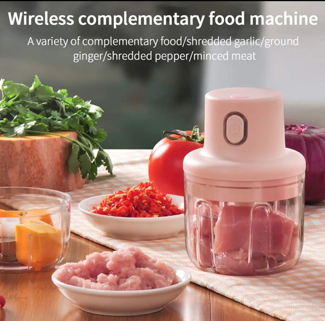 Wireless Portable Mini Electric Food Chopper USB Stainless Steel – 250ml – Rechargeable
