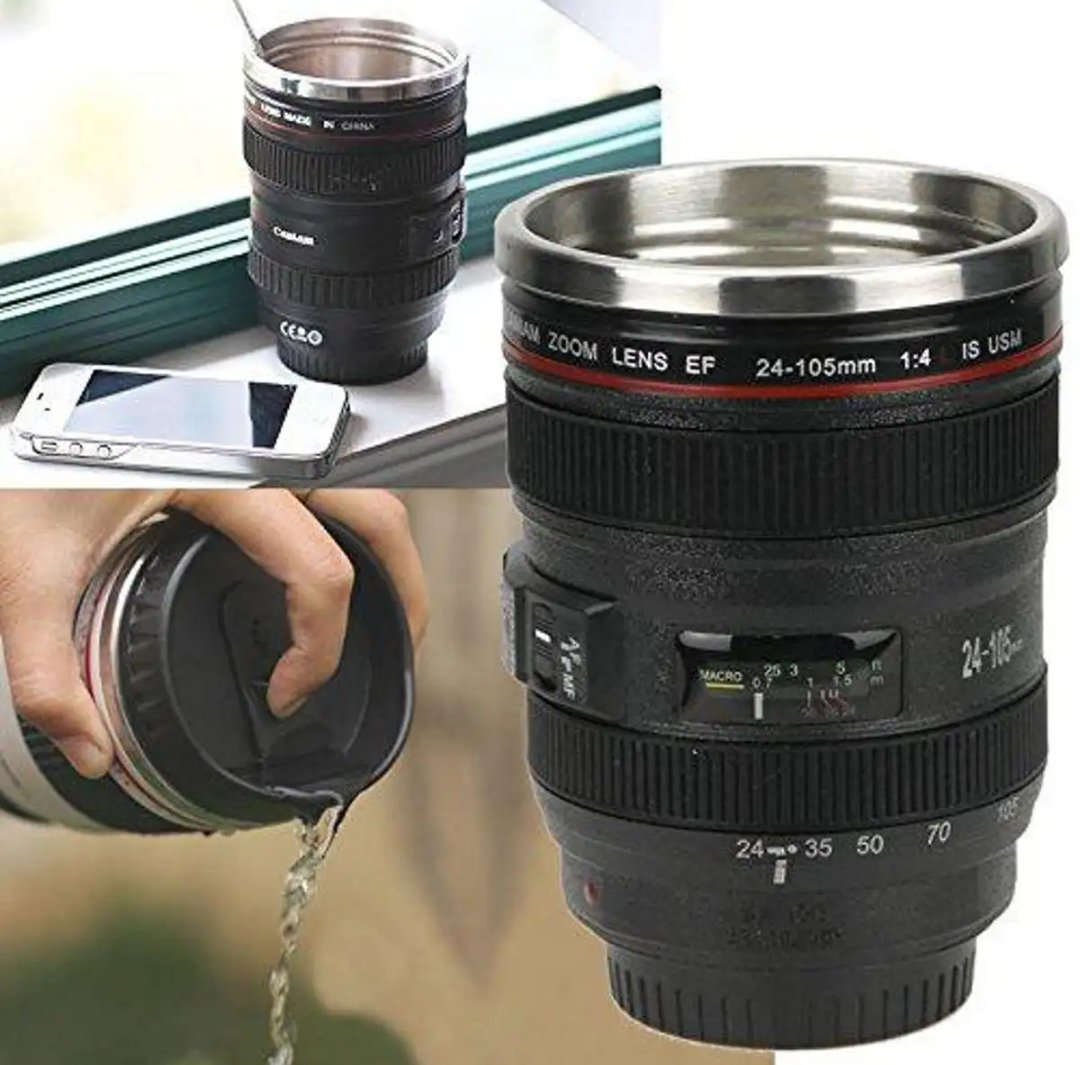 Stainless Steel Coffee Lense Coffee Mug Gift for Photographers