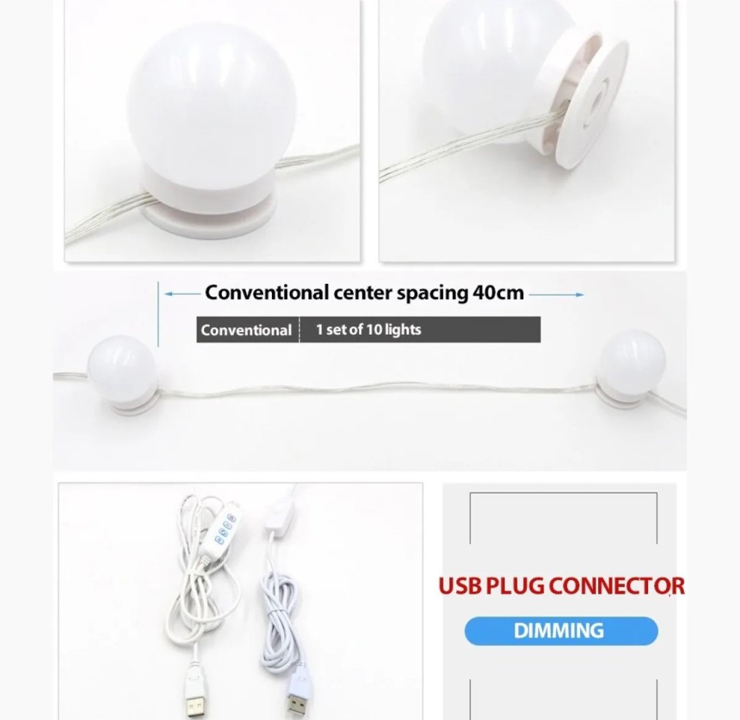 Vanity Mirror Light LED Bulbs for Makeup Mirror Stand (10 Bulbs)