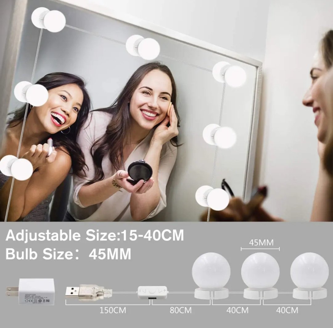Vanity Mirror Light LED Bulbs for Makeup Mirror Stand (10 Bulbs)
