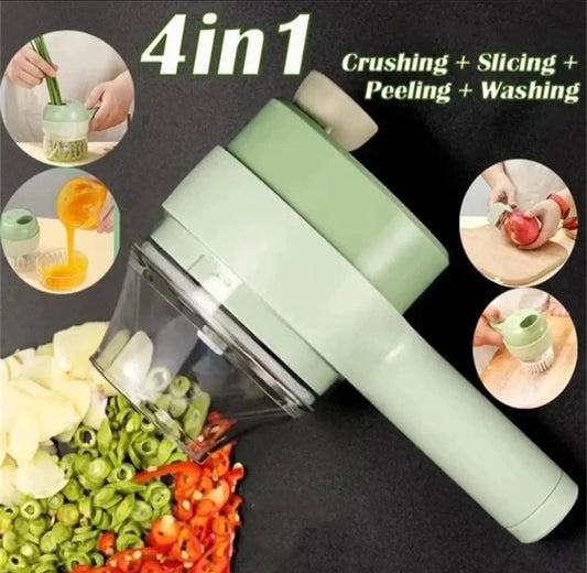 Multifunctional 4-in-1 Handheld Electric Vegetable Cutter Set - Portable Wireless