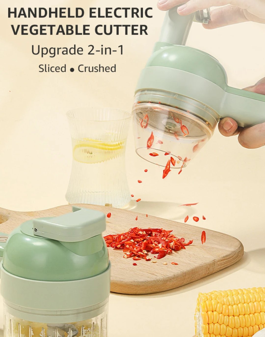 Multifunctional 4-in-1 Handheld Electric Vegetable Cutter Set - Portable Wireless