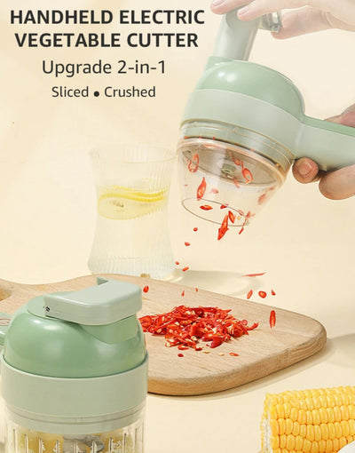 Multifunctional 4-in-1 Handheld Electric Vegetable Cutter Set - Portable Wireless