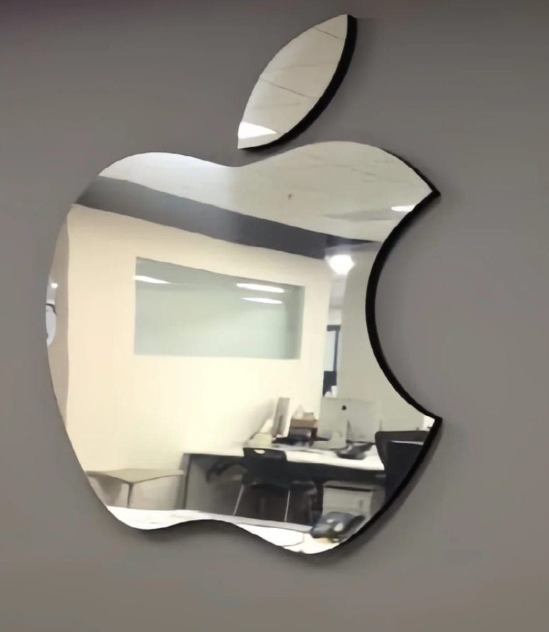 Apple Shaped Wall Miror,Wall Sticker 15 x 12 Inches