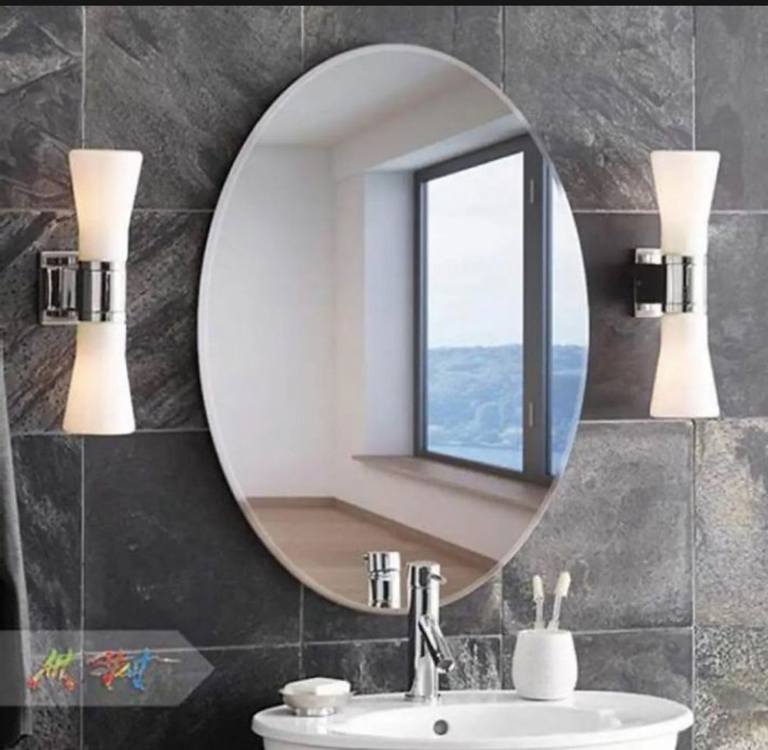 Oval Shape Flexible Self Adhesive Non-Glass Mirror Sticker