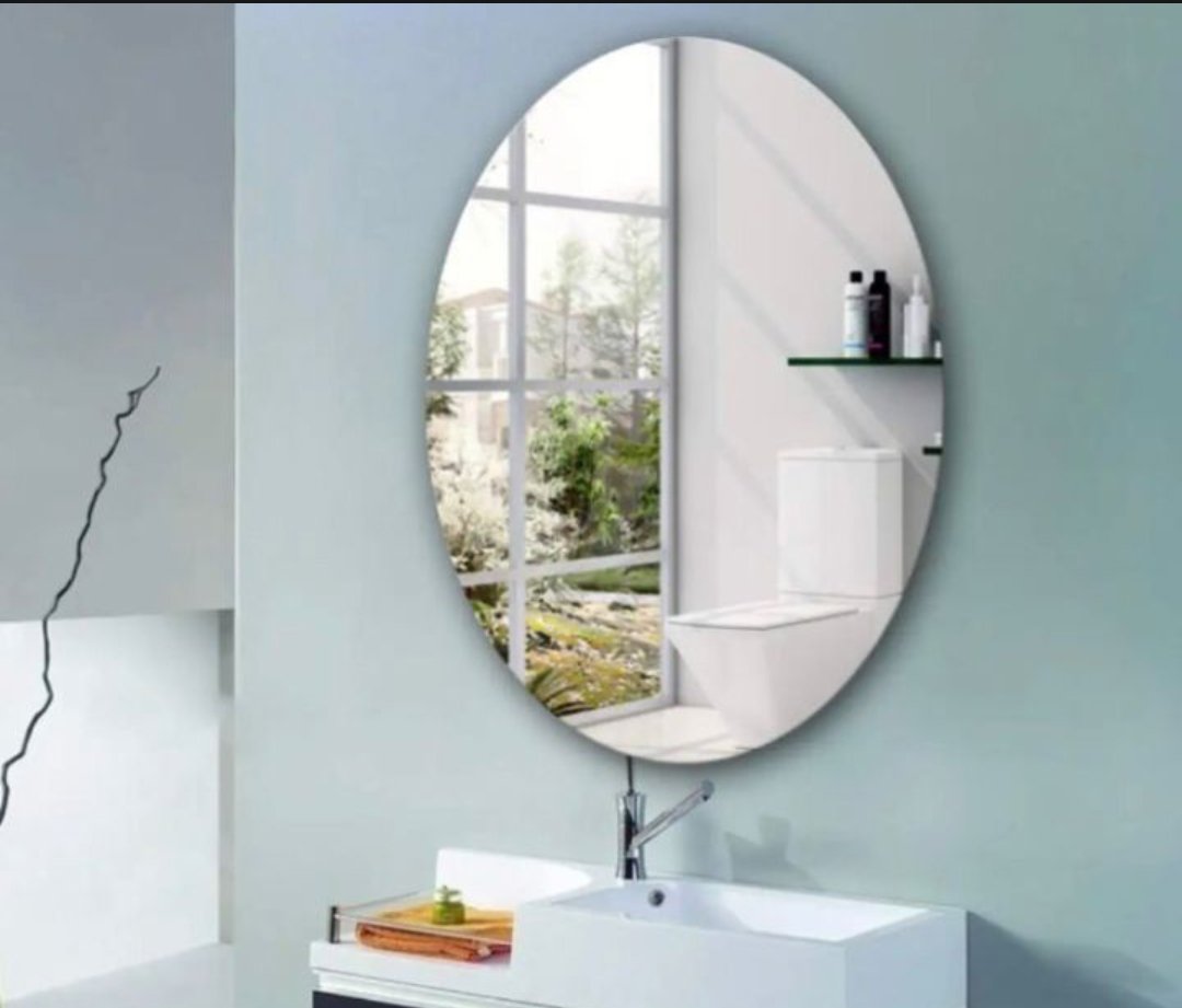 Oval Shape Flexible Self Adhesive Non-Glass Mirror Sticker