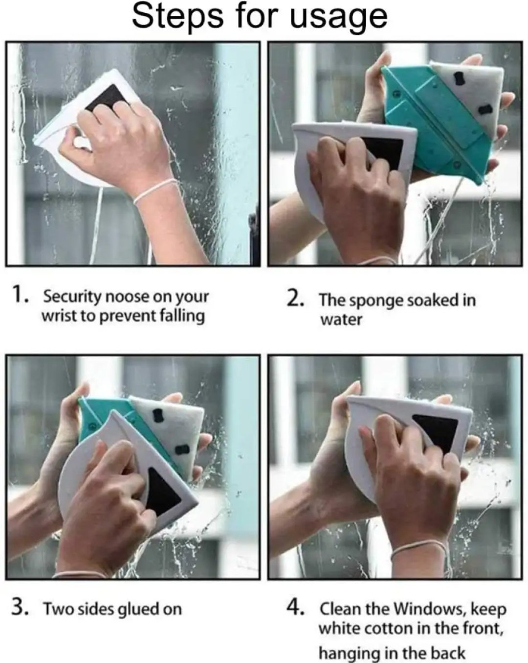 Double Side Window Magnetic Glass Cleaner, Magnetic 2 in 1