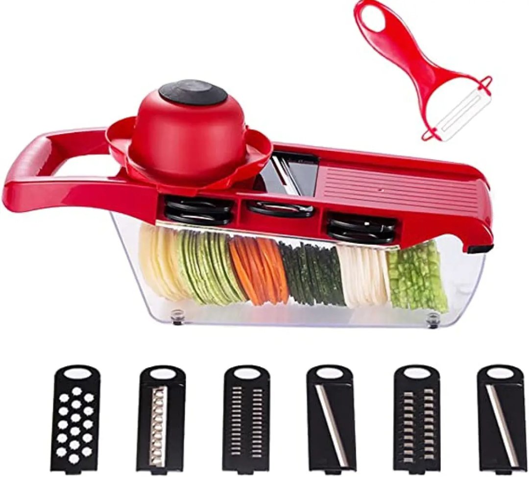 High Quality 10 In 1 Mandoline Slicer Vegetable Grater, Cutter with Stainless Steel Blades